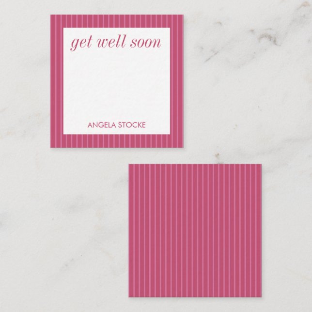 Tarjeta Pequeña Personalized Pink Stripe (Anverso / Reverso)