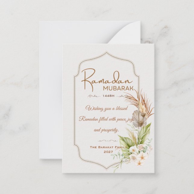 Tarjeta Pequeña Personalized Ramadan Mubarak Greeting Card (Anverso)