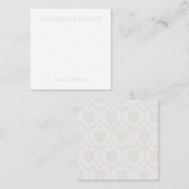 Tarjeta Pequeña Personalized Retro Flower (Anverso / Reverso)