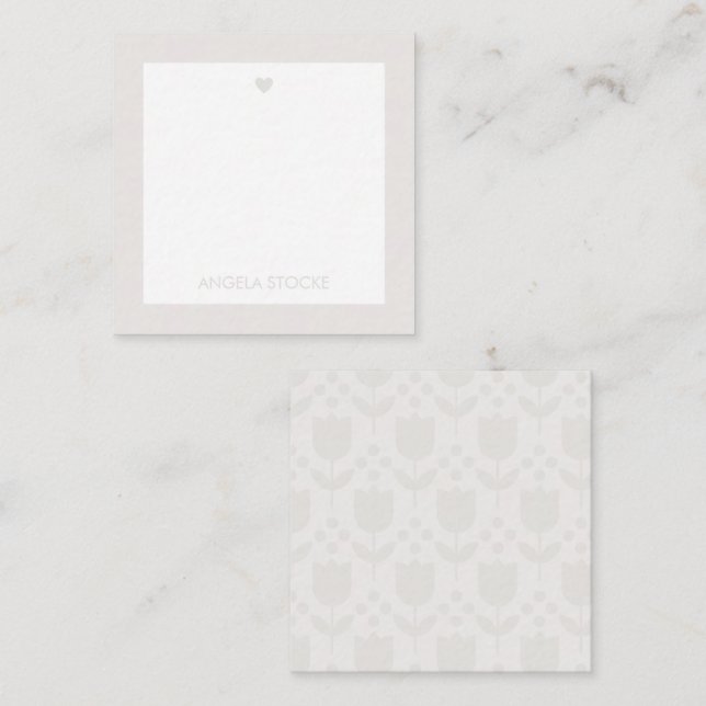 Tarjeta Pequeña Personalized Retro Flower (Anverso / Reverso)