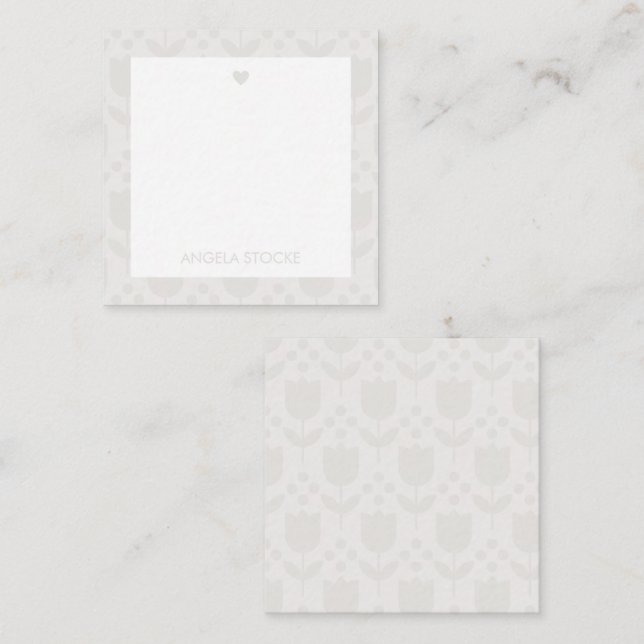 Tarjeta Pequeña Personalized Retro Flower (Anverso / Reverso)