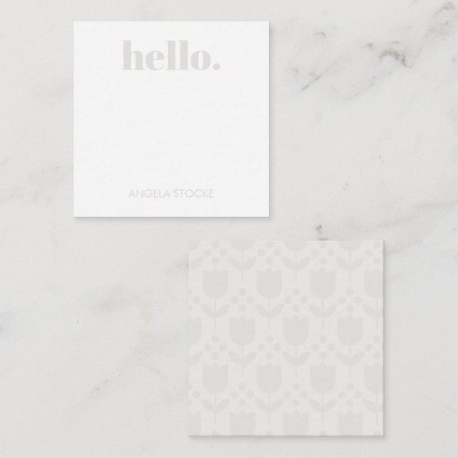 Tarjeta Pequeña Personalized Retro Flower (Anverso / Reverso)