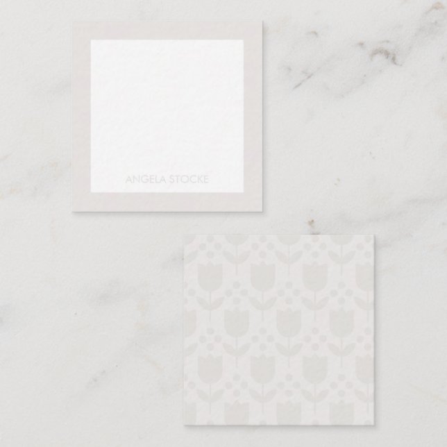 Tarjeta Pequeña Personalized Retro Flower Note Card (Anverso / Reverso)