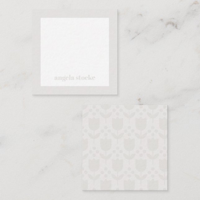 Tarjeta Pequeña Personalized Retro Flower Note Card (Anverso / Reverso)