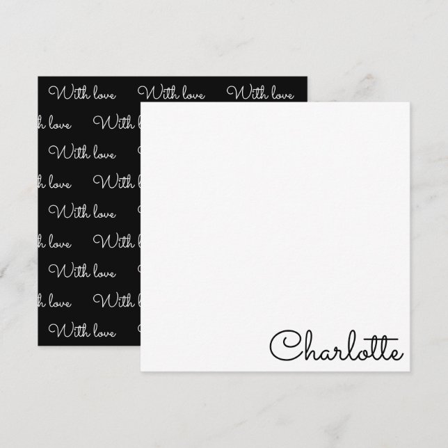 Tarjeta Pequeña Personalized Script Name  Note Card (Anverso / Reverso)