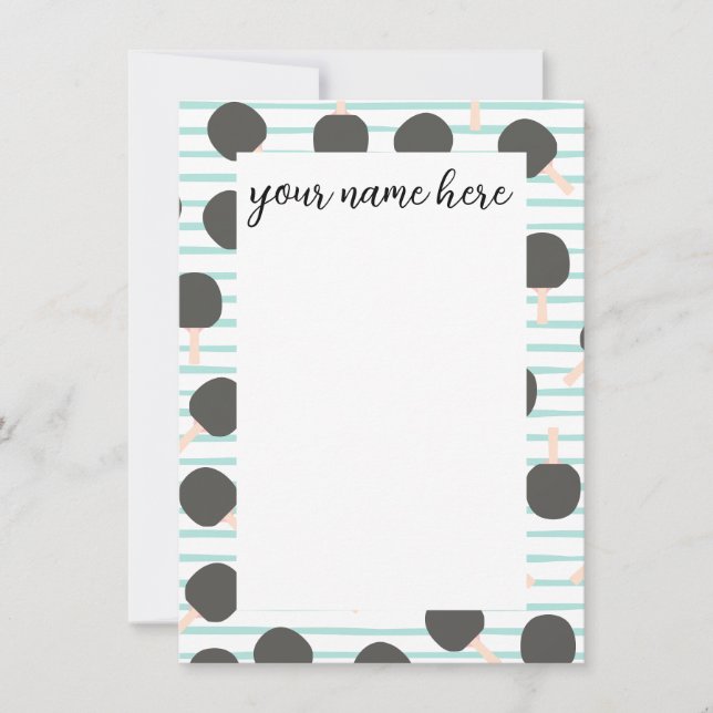 Tarjeta Pequeña Personalized Table Tennis Notecards (Anverso)