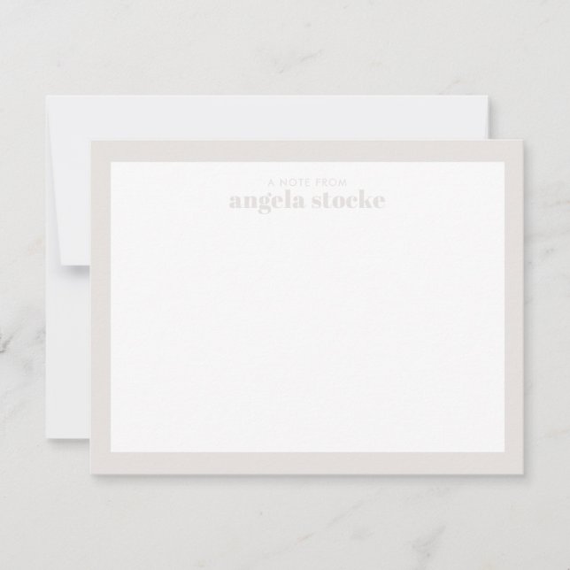 Tarjeta Pequeña Personalized Taupe Retro Flower (Anverso)