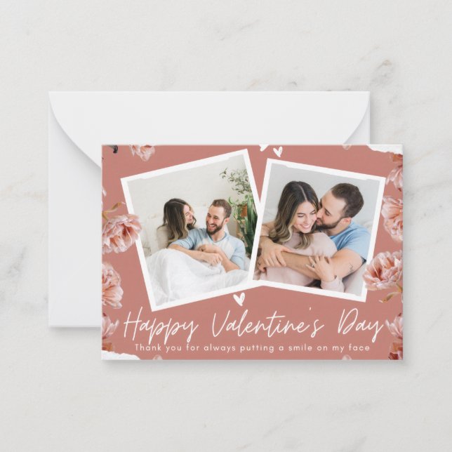 Tarjeta Pequeña Personalized Valentine’s Day Photo Card | Custom C (Anverso)