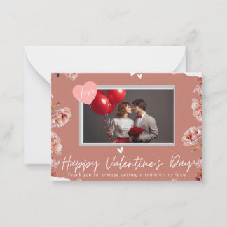 Tarjeta Pequeña Personalized Valentine’s Day Photo Card | Romantic