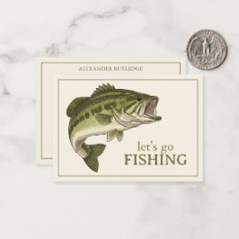 Tarjeta Pequeña Pesca de Lubina Personalizada