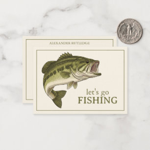 Tarjeta Pequeña Pesca de Lubina Personalizada