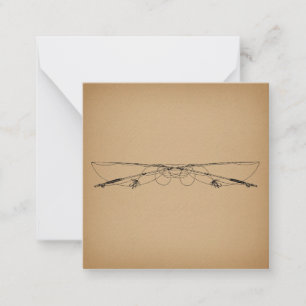 Tarjeta Pequeña Pesca de moscas anticuadas