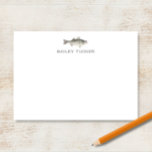 Tarjeta Pequeña Pescador al Aire Libre Pescando Lubina Personaliza<br><div class="desc">Este diseño presenta un pez lubina a rayas con acuarela con espacio para un nombre/texto debajo. Haga clic en el botón personalizar si desea ajustar los elementos del diseño y/o modificar aún más el texto. Variaciones de este diseño, colores adicionales, así como productos coordinados están disponibles en nuestra tienda, zazzle.com/store/doodlelulu....</div>