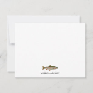 Tarjeta Pequeña Pescador Personalizado - Diseño de Pesca de Trucha