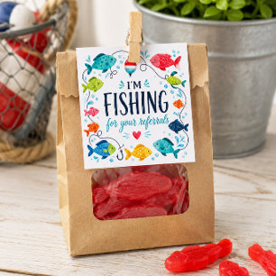 Tarjeta Pequeña Pescando Referidos Negocios Visita