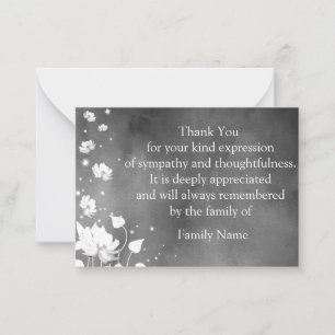 Tarjeta Pequeña Petal Volador Después Del Funeral Gracias Cartas