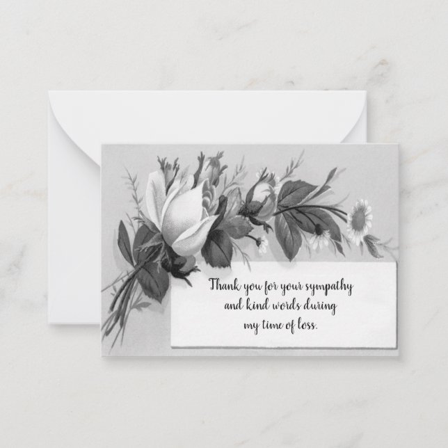 Tarjeta Pequeña Pétalos de Rosa Gracias (Anverso)