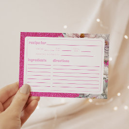 Tarjeta Pequeña Pétalos Prosecco Arco Floral Receta de ducha de no