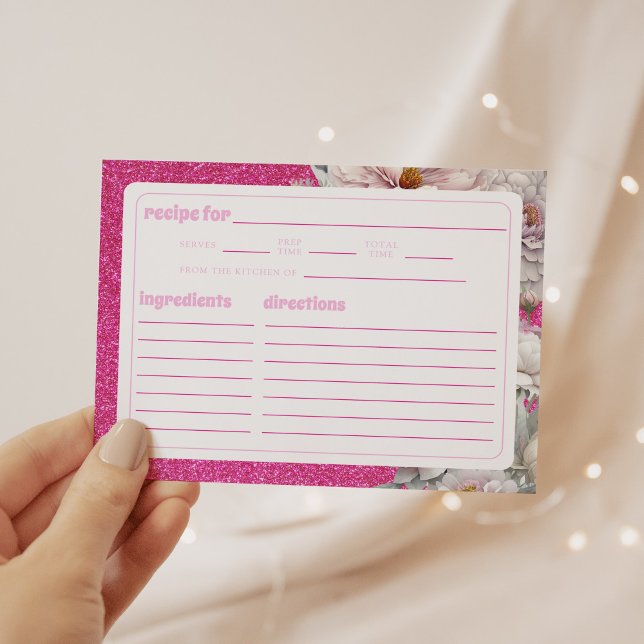 Tarjeta Pequeña Pétalos Prosecco Arco Floral Receta de ducha de no (Subido por el creador)