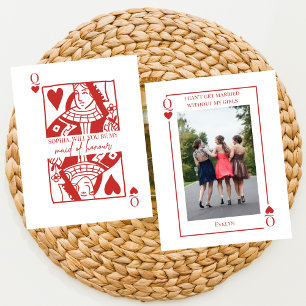Tarjeta Pequeña Petición de matrimonio con carta de juego Maid Of 