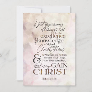 Tarjeta Pequeña Philippians 3:8 Guión Acuarela