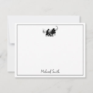 Tarjeta Pequeña Pianista Varón Personalizado - Música de Piano