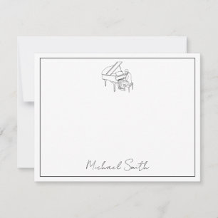 Tarjeta Pequeña Pianista Varón Personalizado - Música de Piano
