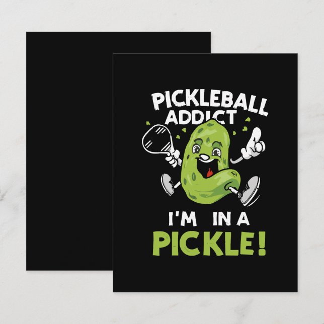 Tarjeta Pequeña Pickleball Divertido (Anverso / Reverso)
