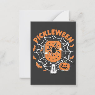 Tarjeta Pequeña Pickleween Funny Spooky Halloween Pickleball Sport