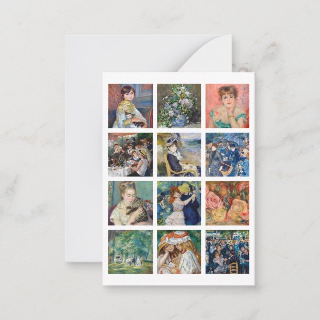 Tarjeta Pequeña Pierre-Auguste Renoir - Collage de cuadrícula de o (Anverso)