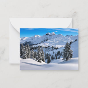 Tarjeta Pequeña Pies de los Alpes, fotografía panorámica de invier