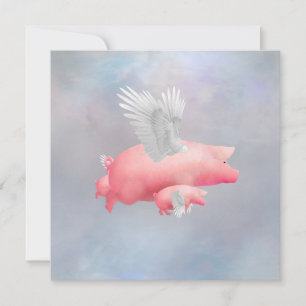 Tarjeta Pequeña Piglets voladores