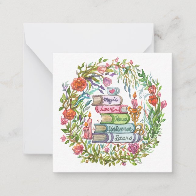 Tarjeta Pequeña Pila de libros (Anverso)