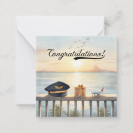 Tarjeta Pequeña Pilot Congratulations Note Card – Elegant Aviation