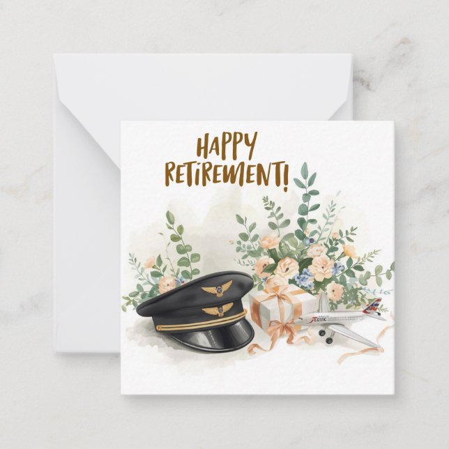 Tarjeta Pequeña Pilot  Happy retirement (Anverso)