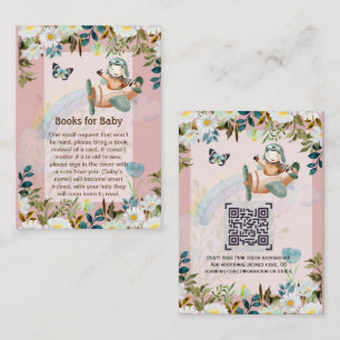 Tarjeta Pequeña Piloto Adorable Solicitud de Libro de Poemas para