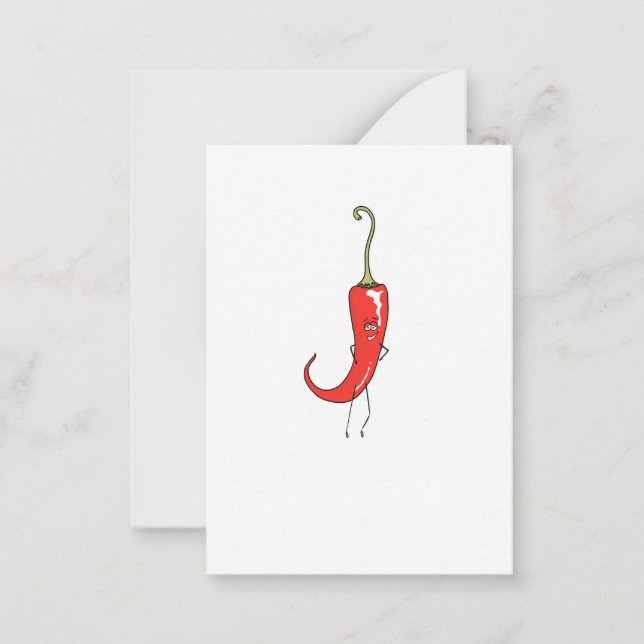 Tarjeta Pequeña Pimiento rojo divertido (Anverso)