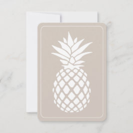Tarjeta Pequeña Piña Blanca Elegante sobre Beige
