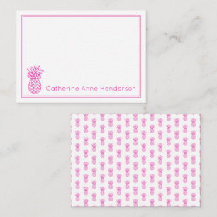 Tarjeta Pequeña Piña rosa tropical perrito personalizada
