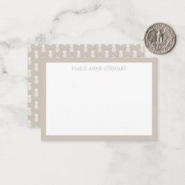 Tarjeta Pequeña Piñas blancas adormidera en beige