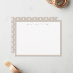 Tarjeta Pequeña Piñas blancas adormidera en beige