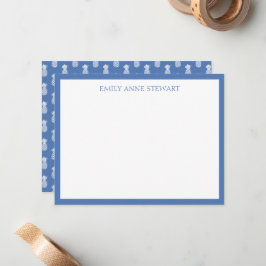 Tarjeta Pequeña Piñas Blancas Elegantes sobre Azul