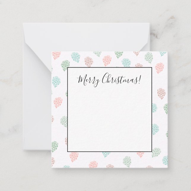 Tarjeta Pequeña Piñas de Navidad Pintadas a Mano Multicolor (Anverso)