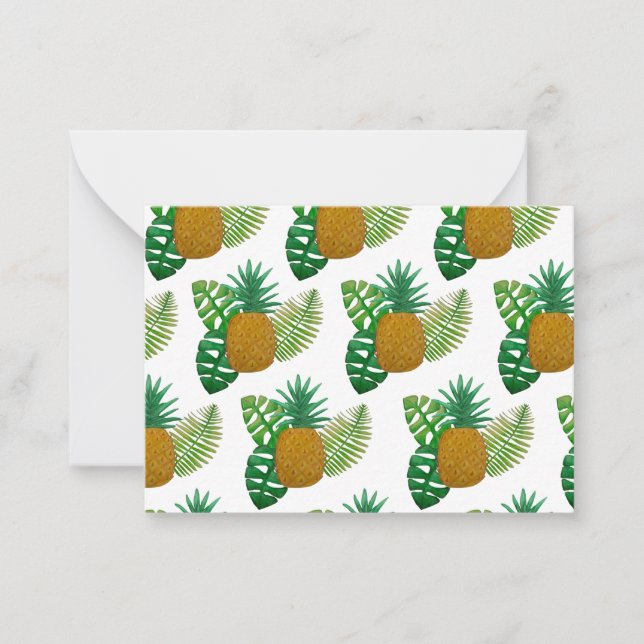 Tarjeta Pequeña Piñas tropicales (Anverso)