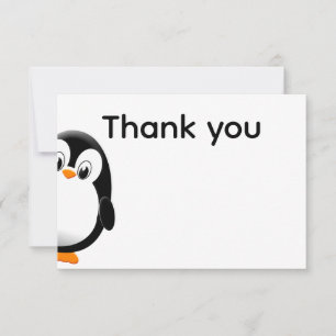 Tarjeta Pequeña Pingüino lindo negro y blanco  
