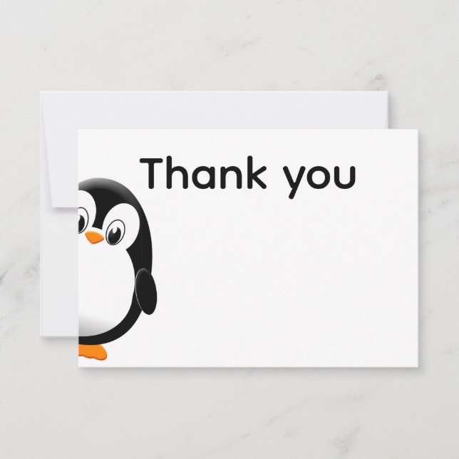 Tarjeta Pequeña Pingüino lindo negro y blanco   (Anverso)