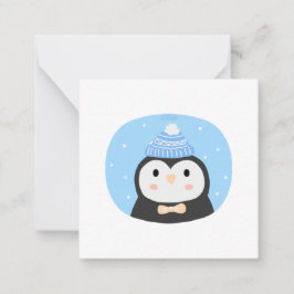 Tarjeta Pequeña Pingüino navidad