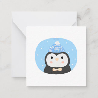 Tarjeta Pequeña Pingüino navidad