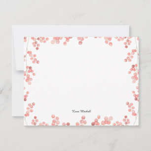 Tarjeta Pequeña Pink Baby's Breath floral acuarela