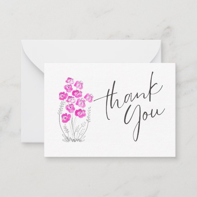 Tarjeta Pequeña Pink Blossom Harmony Thank You (Anverso)
